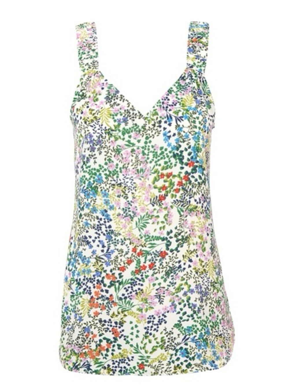 Cabi Rotation Tank Floral Printed V-Neck Top Multicolor Floral Spring Summer
